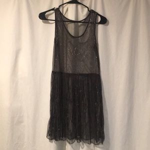 Free People Beaded Mesh Slip Dress